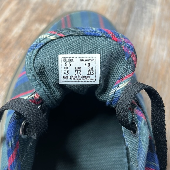Vans - Plaid Tartan Gum Shoes - M5.5 W7 - Picture 10 of 10